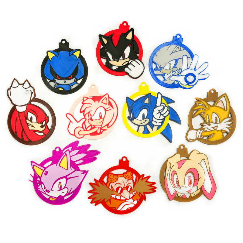 10 Esferas Navideñas 3D ( Sonic the Hedgehog ) - A Color