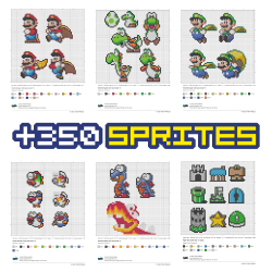 350 Sprites - Libro de Diseños Pixel Art de Super Mario World